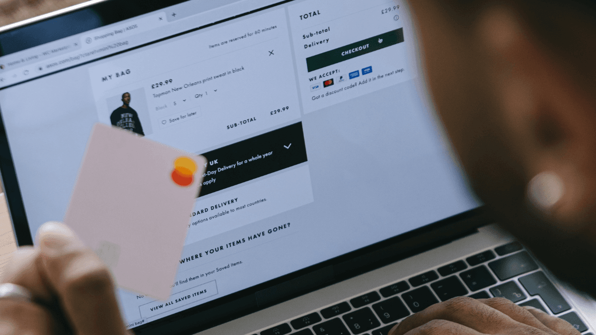 Laptop with online payment setup for a small business website