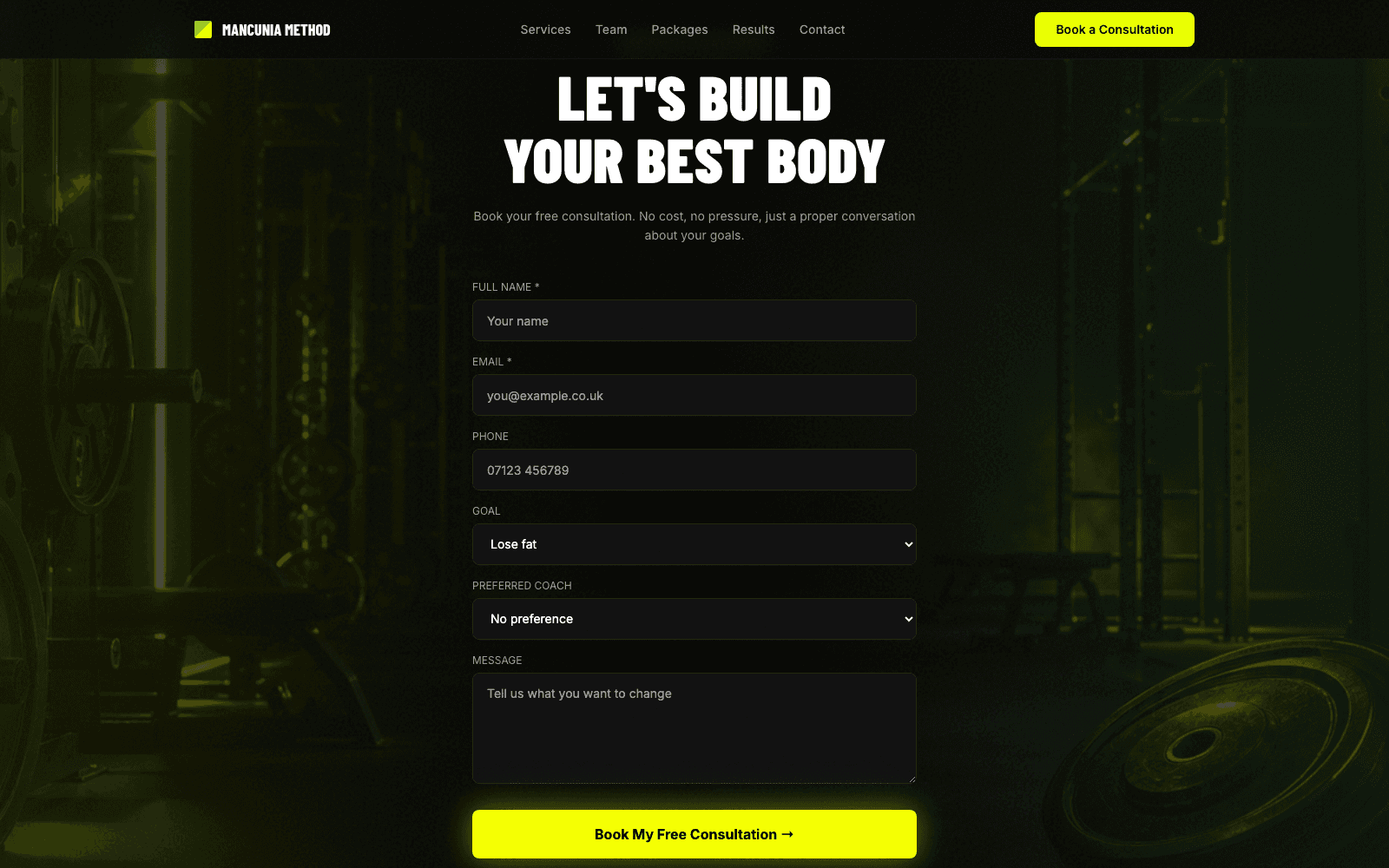 Mancunia Method: Consultation enquiry form